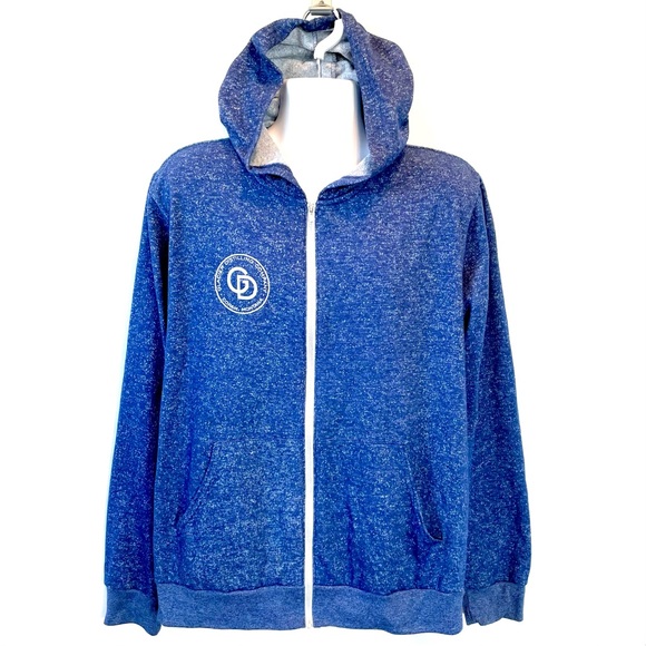 Glacier Distilling Company Zip Up Hoodie Adult XL Blue Speckled - Picture 2 of 4